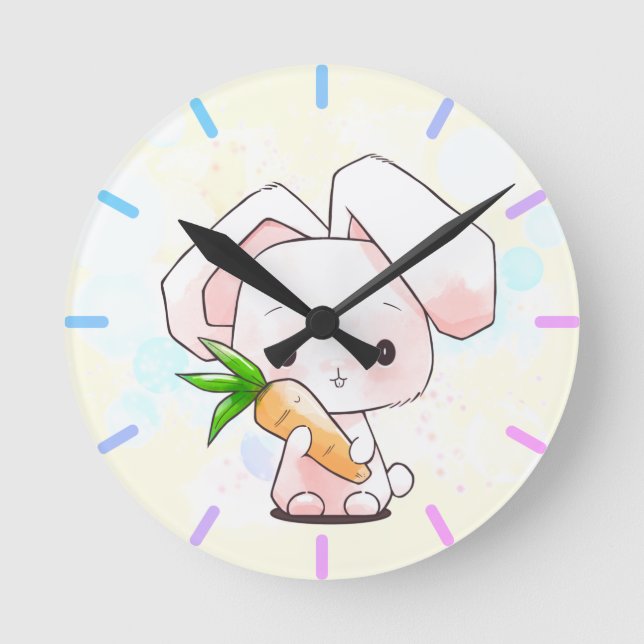 Sweet Little Bunny Round Clock (Front)