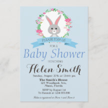 Sweet little Bunny with florals wreath baby shower
