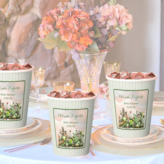 Sweet Little Caterpillar Garden Baby Shower Party Paper Cups (Creator Uploaded)