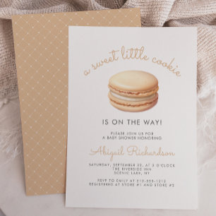 Sweet Little Cookie Macaron Neutral Baby Shower Invitation