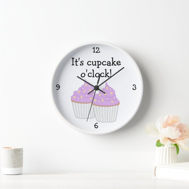 Sweet Little Cupcake - fun food graphic Clock (Home)
