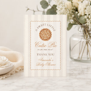 Sweet Little Cutie Pie Neutral Fall Baby Shower Thank You Card