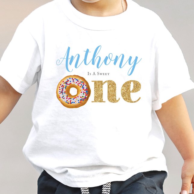 Sweet Little Doughnut Boys 1st Birthday Baby T-Shirt (Creator Uploaded)