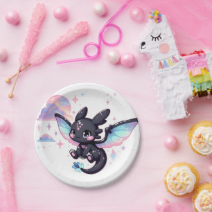 Sweet Little Dragon Baby Shower Paper Plate