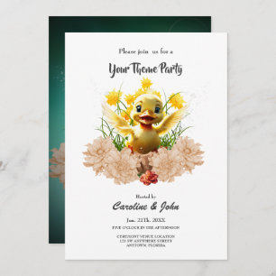 Sweet little duckling invitation