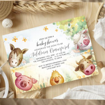 Sweet Little Farm Baby Shower Invitation