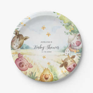 Sweet Little Farm Baby Shower Paper Plate