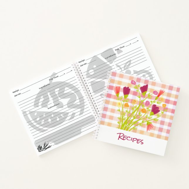 Sweet Little Flowered Recipe Book (Inside)