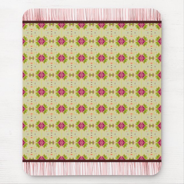 Sweet Little Flowered Rug Style Mouse Pad (Front)