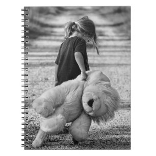 Sweet Little Girl and Teddy Bear Notebook