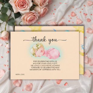 Sweet Little Girl Baby Shower Thank You Card