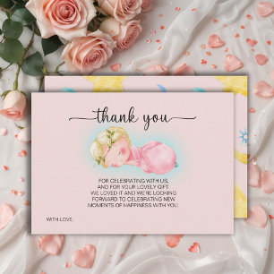 Sweet Little Girl Baby Shower Thank You Card