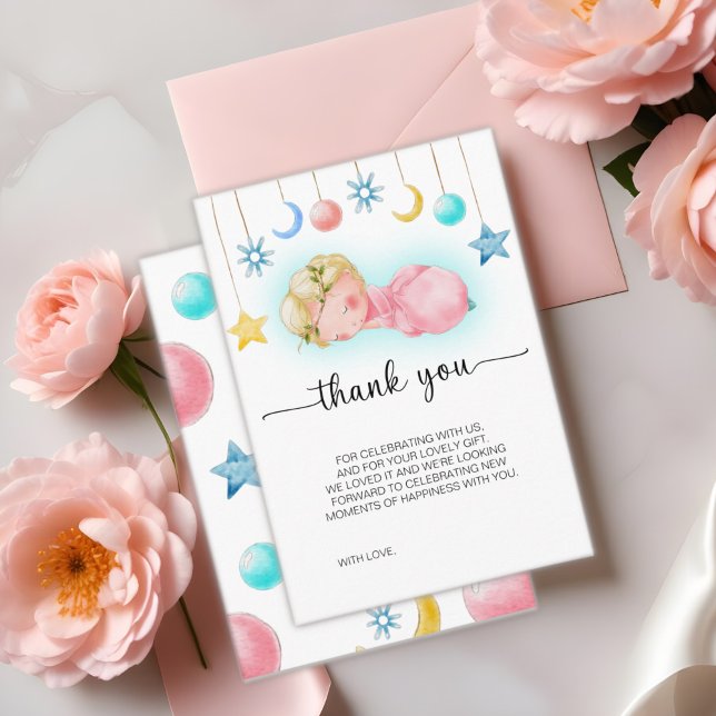 Sweet Little Girl Baby Shower Thank You Card (Creator Uploaded)