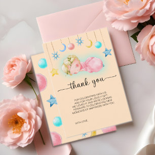Sweet Little Girl Baby Shower Thank You Card