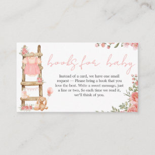 Sweet Little Girl Boho Baby Shower Books for Baby Enclosure Card