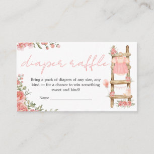 Sweet Little Girl Boho Baby Shower Diaper Raffle Enclosure Card
