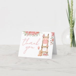 Sweet Little Girl Boho Baby Shower Thank You Card