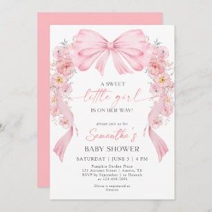 Sweet Little Girl Coquette Floral Arch Baby Shower Invitation