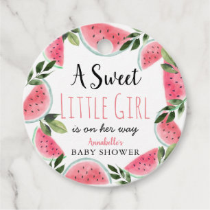 Sweet Little Girl Watermelon Baby Shower Favour Tags