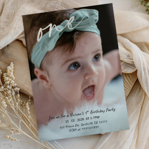 Sweet Little Girl's 1st Birthday Party  Invitation