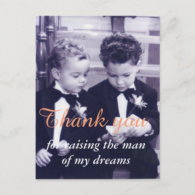 Sweet Little grooms in suit reading letter Postcard (Front)