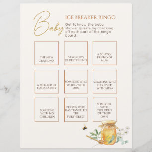 Sweet Little Honey Baby Shower Bingo Game