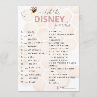 Sweet Little Honey Baby Shower Disney Parent Game Card