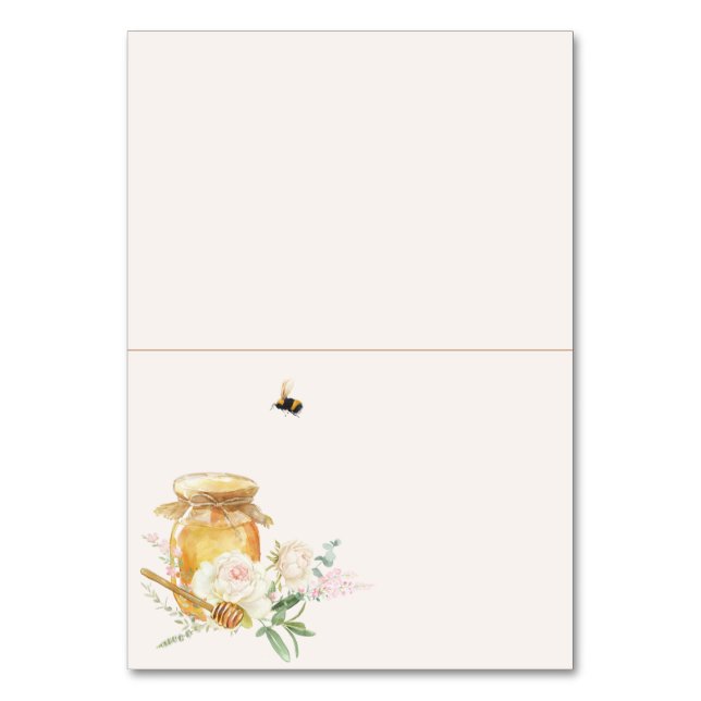 Sweet Little Honey Baby Shower Place Card (Front)