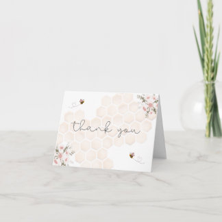 Sweet Little Honey Baby Shower Thank You Card
