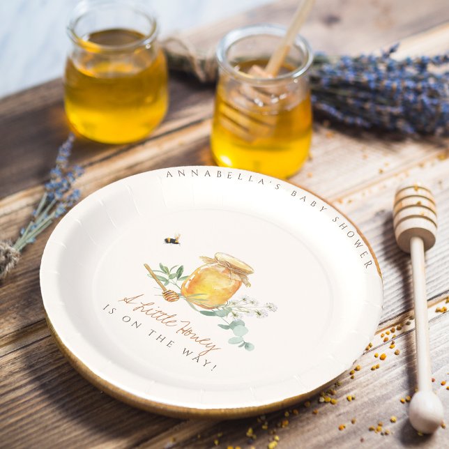 Sweet Little Honey Baby Shower Welcome Sign Paper Plate (Creator Uploaded)