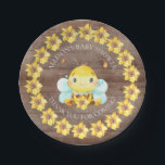 Sweet Little Honey Bee  Baby Shower 7" Plate<br><div class="desc">Adorable baby design featuring the sweetest little honey bee  with a yellow sunflower. Visit our shop to view our entire honey bee baby shower collection</div>