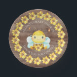 Sweet Little Honey Bee  Baby Shower 7" Plate<br><div class="desc">Adorable baby design featuring the sweetest little honey bee  with a yellow sunflower. Visit our shop to view our entire honey bee baby shower collection</div>