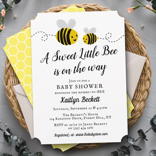 Sweet Little Honey Bee Baby Shower Invitation (Creator Uploaded)