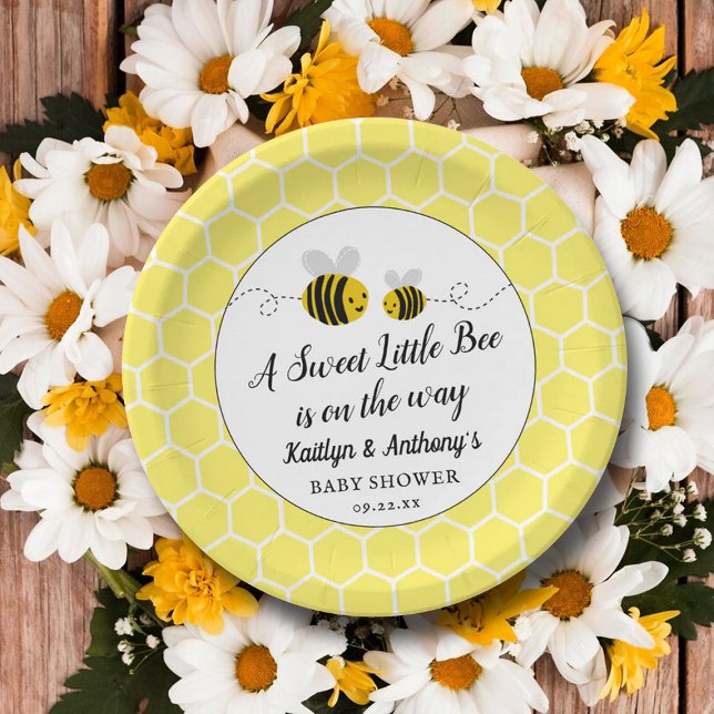 Sweet Little Honey Bee Baby Shower Paper Plate (Creator Uploaded)
