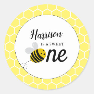 Sweet Little Honey Bee Birthday Classic Round Sticker