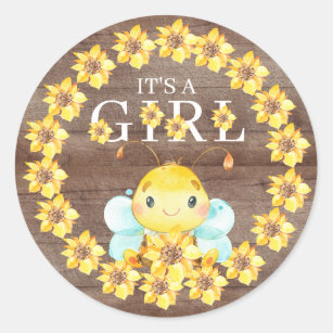 Sweet Little Honey Bee It' a Girl Favour  Classic  Classic Round Sticker