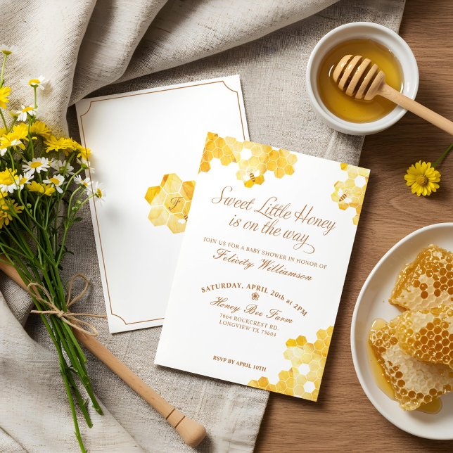 Sweet Little Honey On The Way | Bee Baby Shower Invitation (Sweet Little Honey On The Way | Bee Baby Shower Invitation)