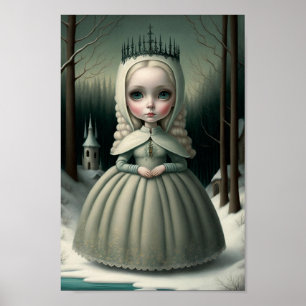 Sweet Little Ice Princess Blonde Girl Poster