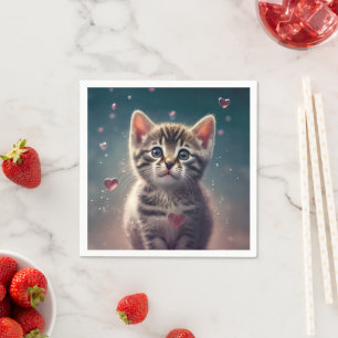 Sweet Little Kitten Love Napkin