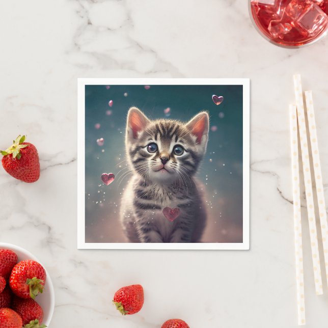 Sweet Little Kitten Love Napkin (Insitu)