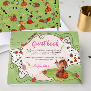 Sweet Little Lady Ladybug Baby Shower Guest Book