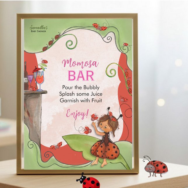 Sweet Little Lady Momosa Bar Sign Invitation (Sweet Little Lady Momosa Bar Sign Invitation)
