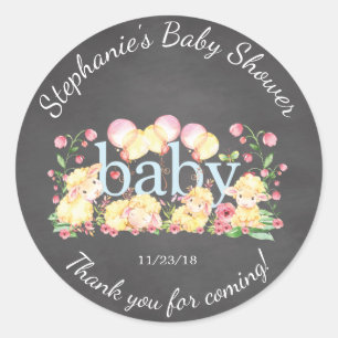 Sweet Little Lamb Baby Shower Favour Sticker