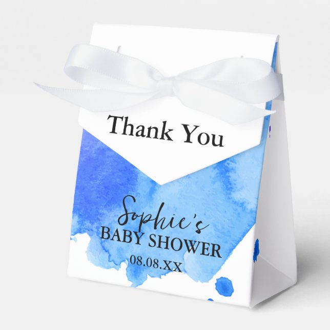 Sweet Little Lamb Blue Hydrangea Balloon Favour Box (Front Side)