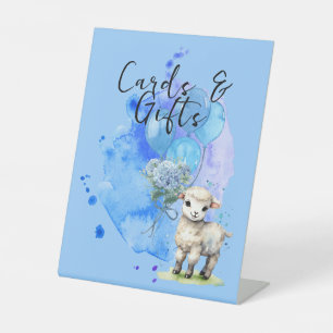 Sweet Little Lamb Blue Hydrangea Cards & Gifts Pedestal Sign