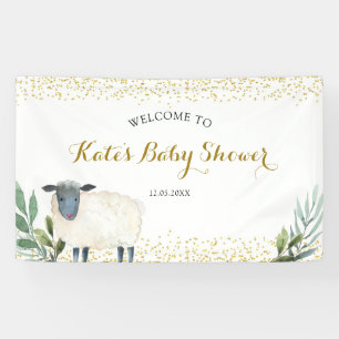 Sweet Little Lamb Greenery Large Banner