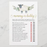 Sweet Little Lamb Greenery Mummy or Daddy