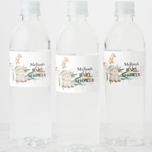 Sweet Little Lamb Greenery Water Bottle Label