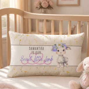 Sweet Little Lamb Personalised Lumbar Pillow