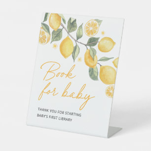 Sweet Little Lemon Book For Baby Baby Shower Table Pedestal Sign